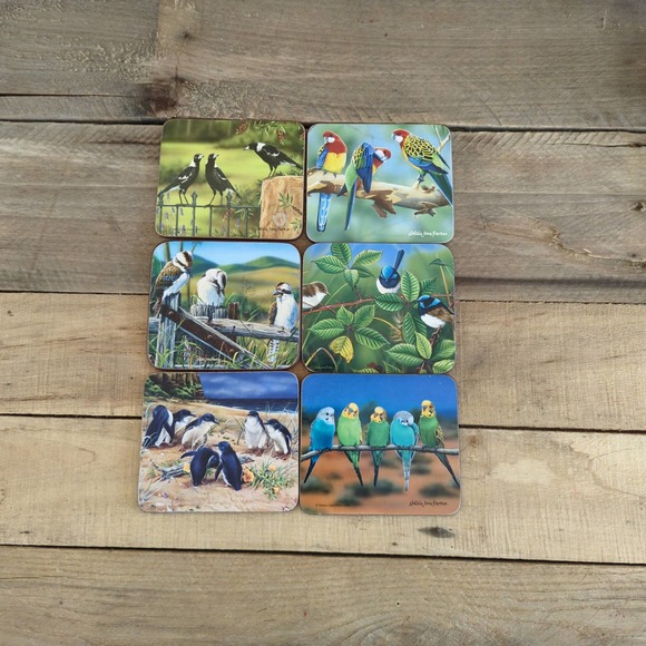 Vtg Ashdene of Australia Coaster Set Crimson Cousin Art by Natalie Jane Parker - Picture 2 of 10